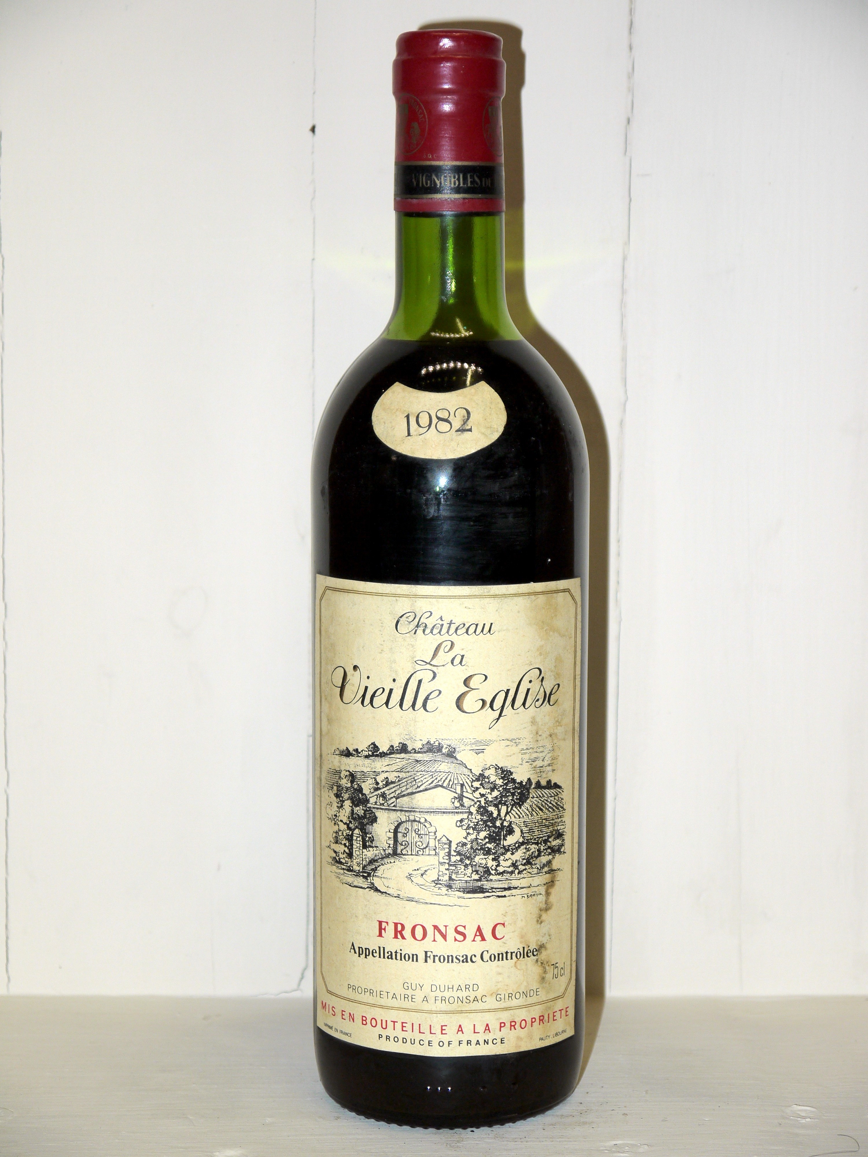 Vin Vin rouge, Bordeaux, Château de l'Eglise 1975, Vente Vins
