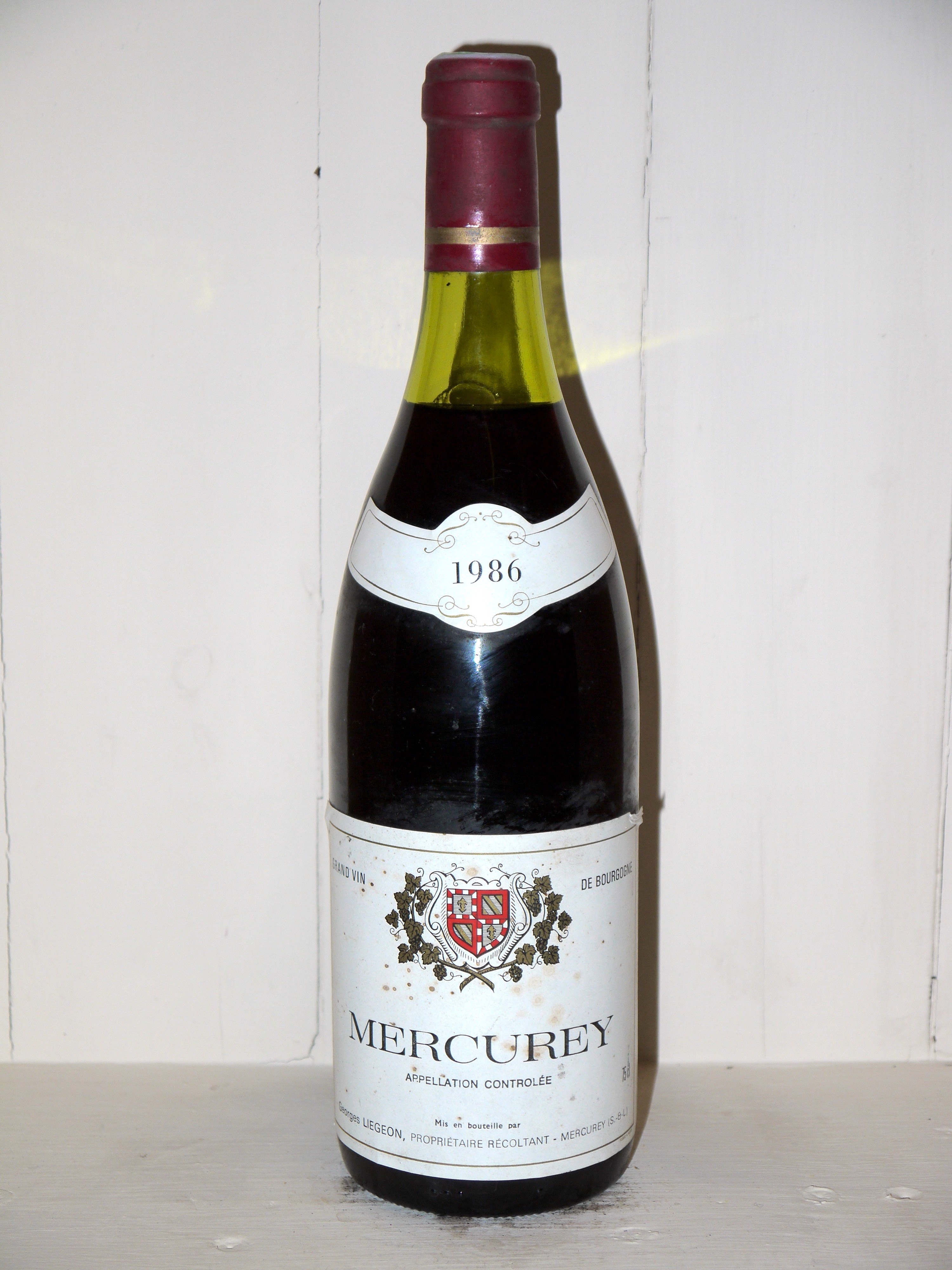 Mercurey 1986 Georges Liegeon - great wine Bottles in Paradise