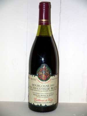  Hautes Côtes de Beaune 1992 Confrérie des Chevaliers du Tastevin Guillaume de Vergy