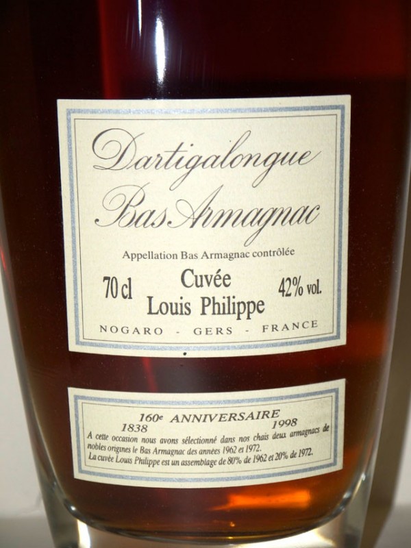 Bas Armagnac Maison Dartigalongue cuvée Louis Philippe 160th